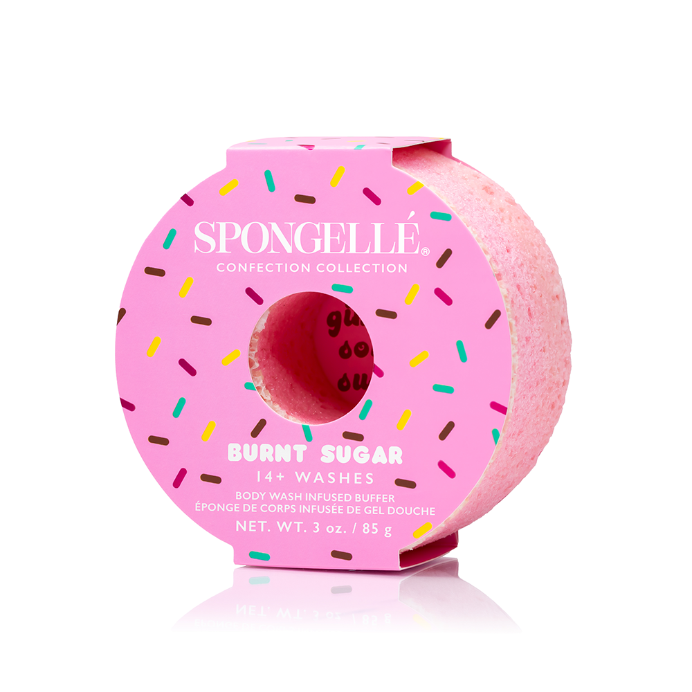 Donut-Scented Sponge & Body Buffer: Infused with donut-scented body butter