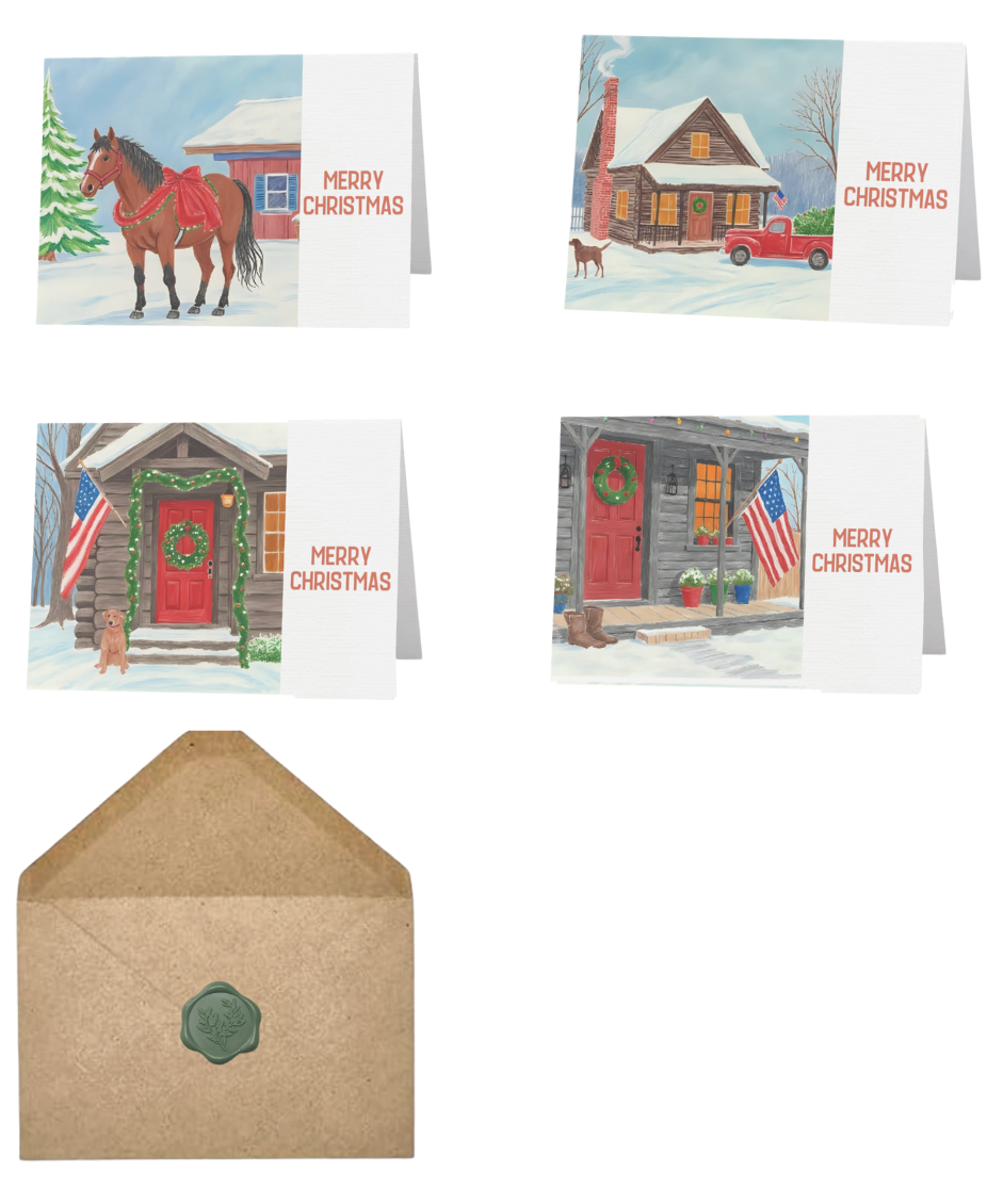 A Heartland Christmas Card Collection (Set of 4.)