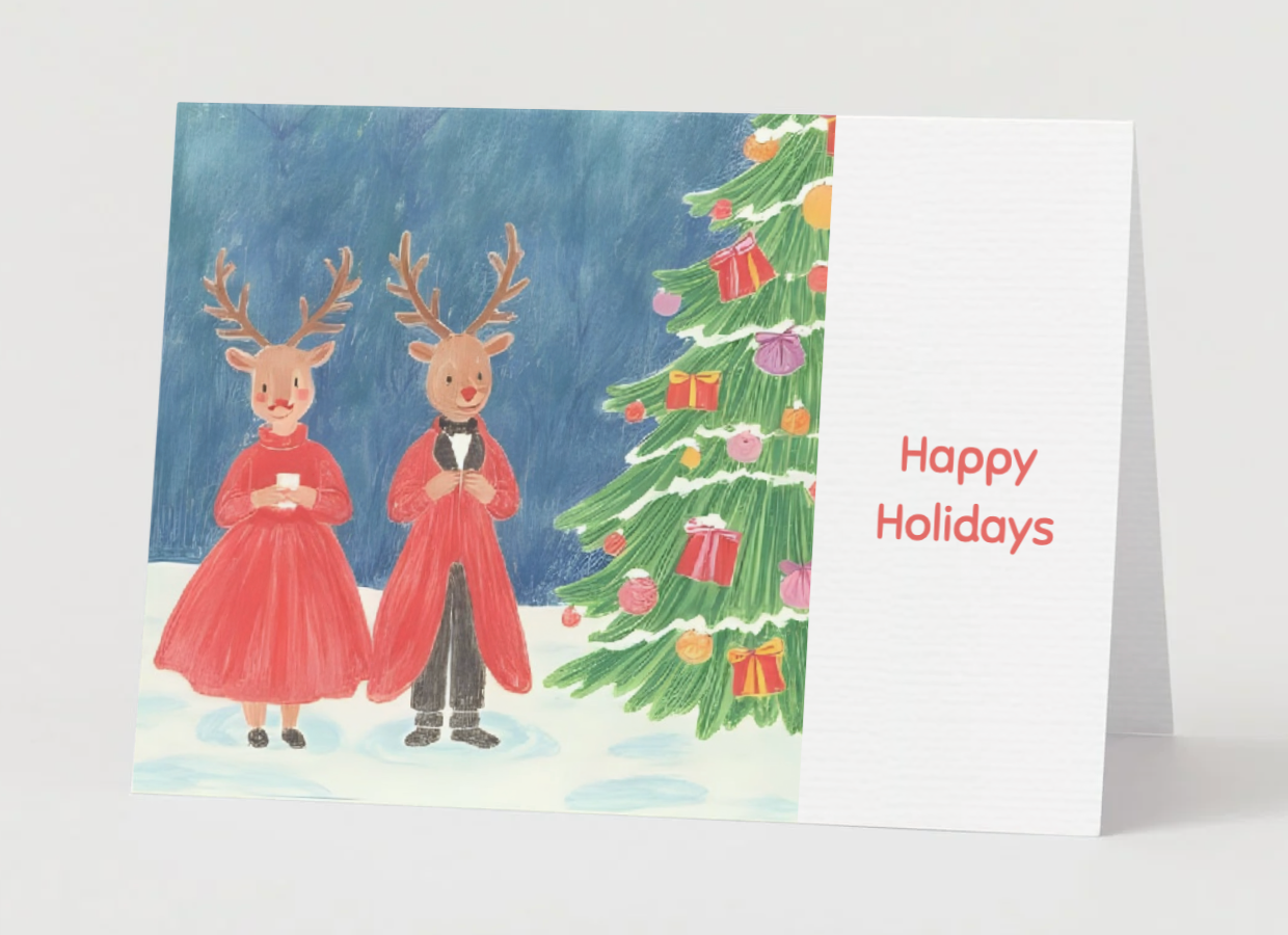 An Enchanted Woodland Christmas Card Collection:  (Set of 5)