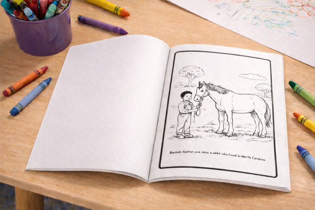 The Story Of Ransom Hunter - A Coloring Book For Grades K-2 (Discover North Carolina History, Black History, Black American History, American History For Young Learners)