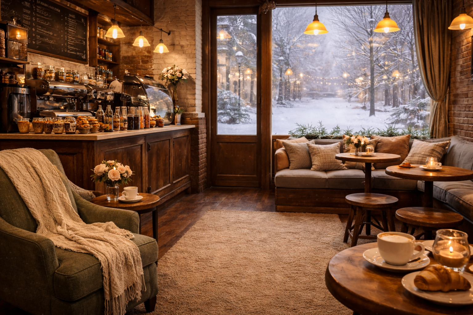 Cozyville Coffee Shop Digital Background