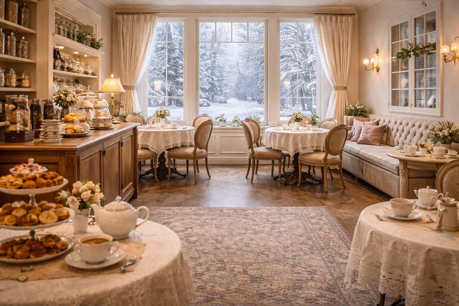 Cozyville Tea Shop Digital Background