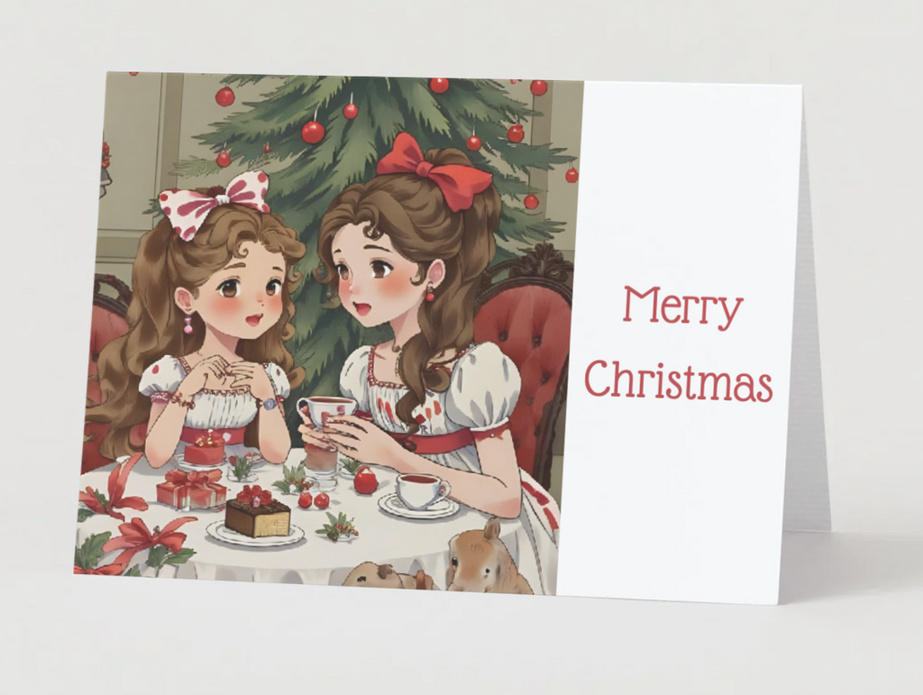 Christmas Tea At Sugarplum Manor Christmas Card Collection: Sisters’ Tea