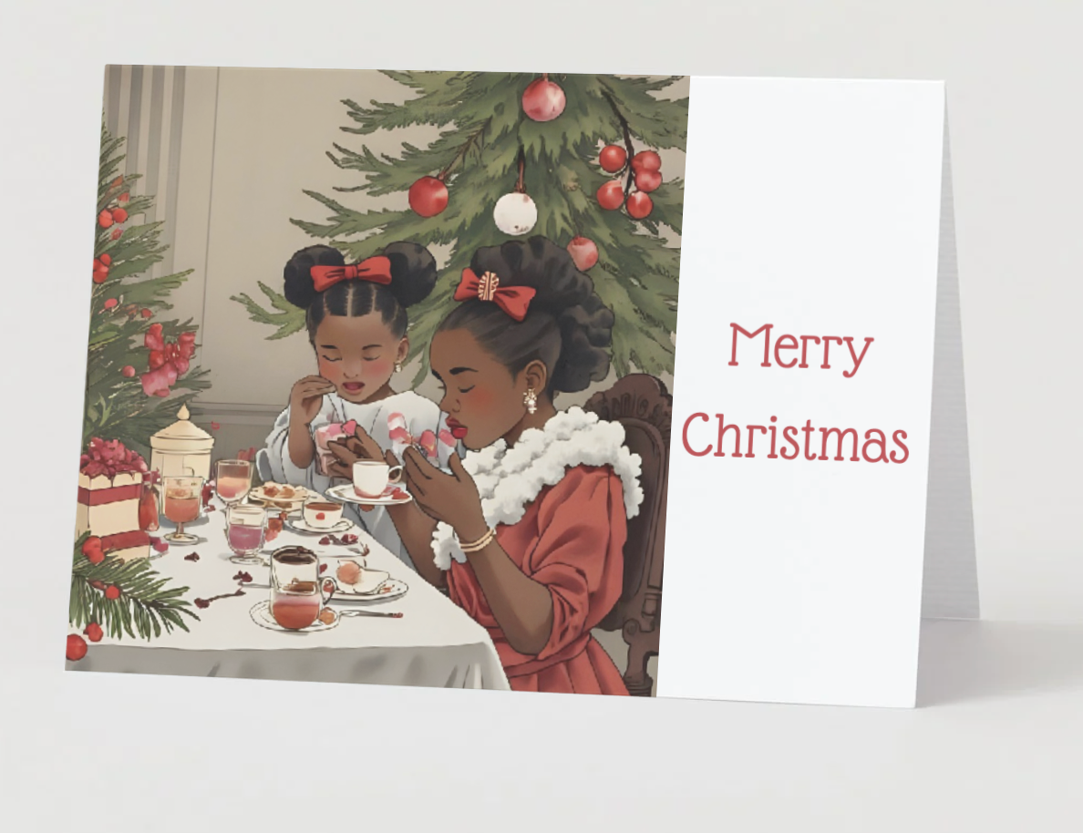 Christmas Tea At Sugarplum Manor Christmas Card Collection (Set Of 4)