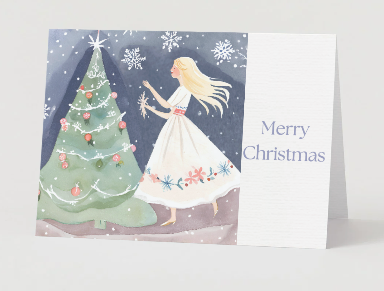 Snowflake Skies Christmas Card Collection: Dancing Through Snowflake Skies