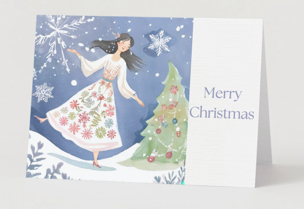 Snowflake Skies Christmas Card Collection: Wrapped In Snowflake Dreams