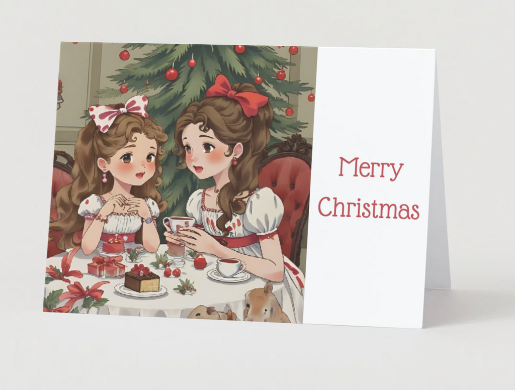 Christmas Tea At Sugarplum Manor Christmas Card Collection (Set Of 4)