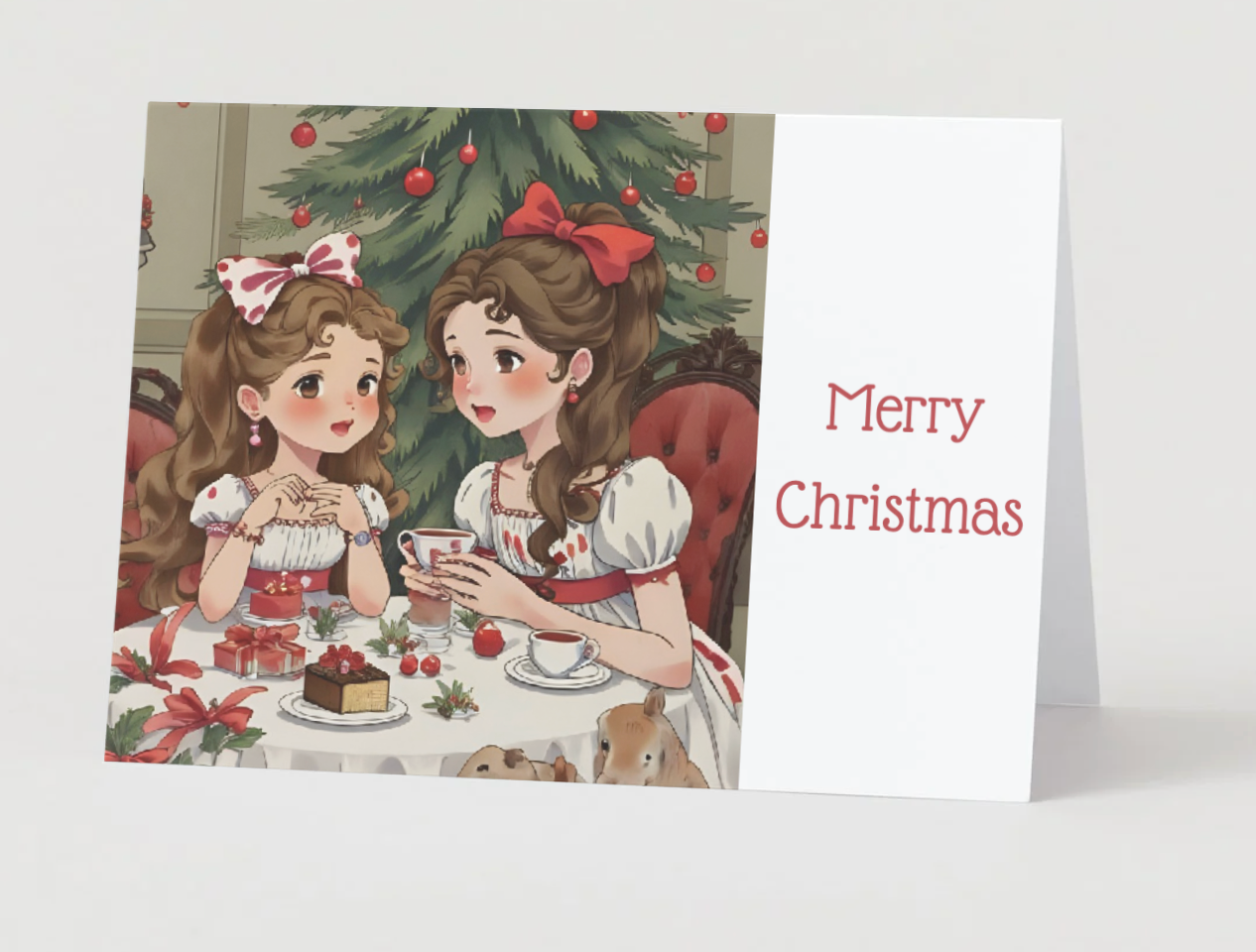 Christmas Tea At Sugarplum Manor Christmas Card Collection (Set Of 4)