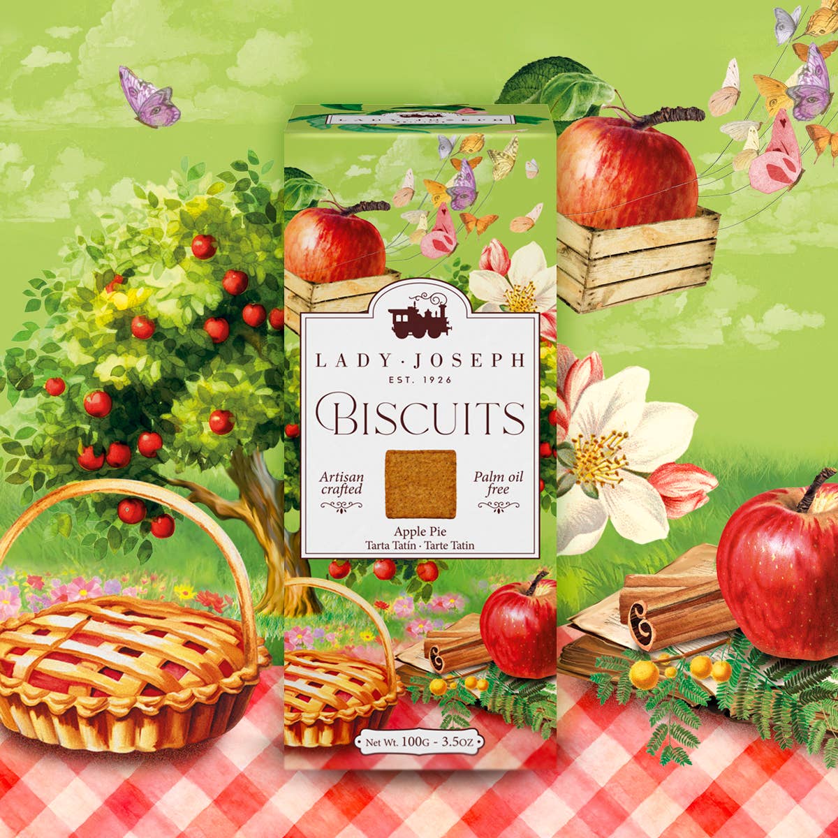 Apple Pie Cookies. 3.50oz (Vegan All-Natural Gift Fine Food)