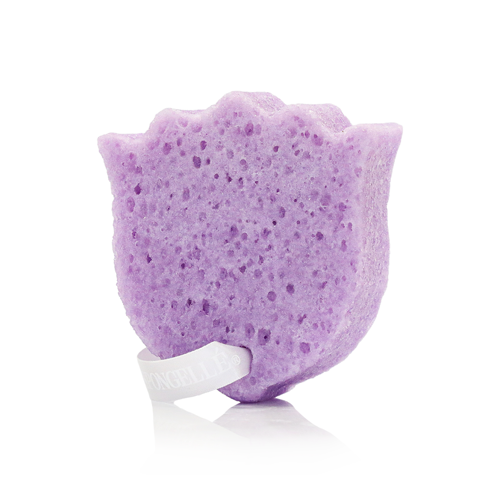 Violet-Scented Sponge & Body Buffer: Infused with Provence violet-scented body butter
