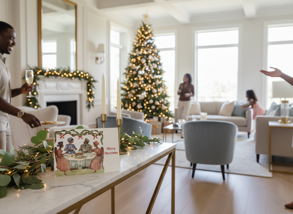 Luxury home Christmas lifestyle image